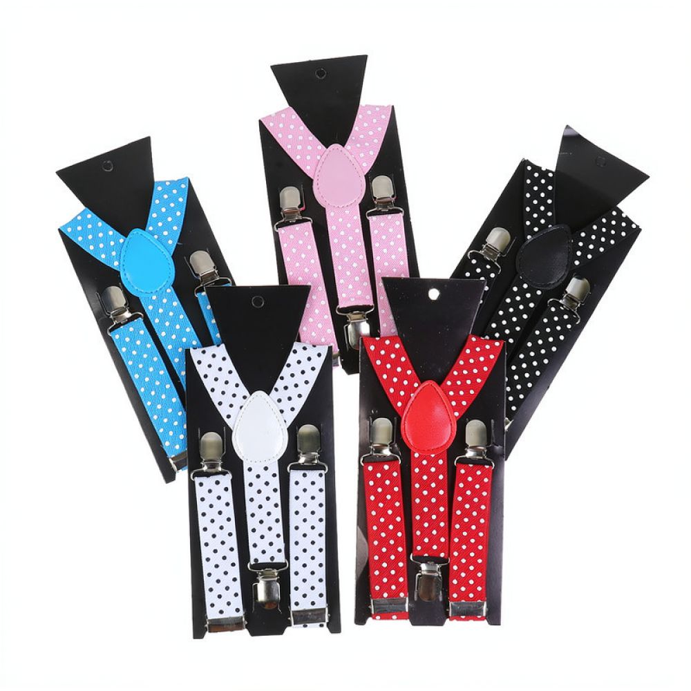 Men'S Formal Wear With Suspenders - Stijlvolle elastische bretels met stippenpatroon, verstelbare
