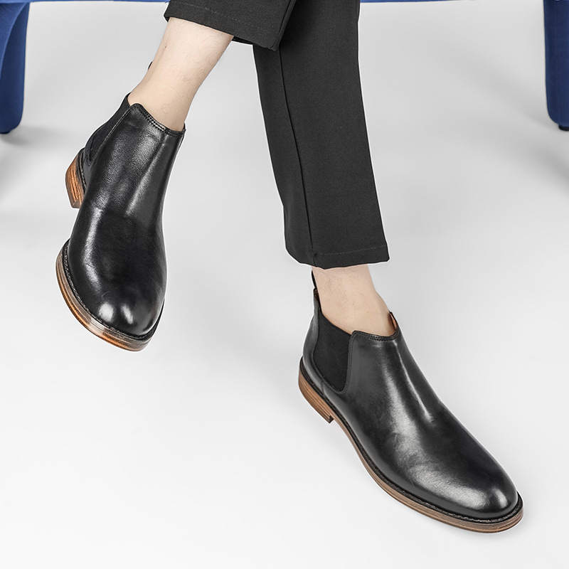 Men Formal Wear With Boots - Zakelijke mode-kledinglaarzen voor heren Echt leer