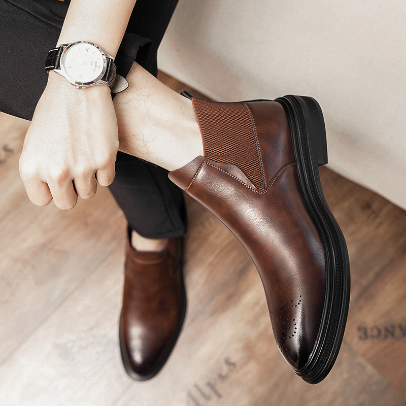 Hoge leren schoenen zijn veelz - Men Formal Wear With Boots recensie en prijs
